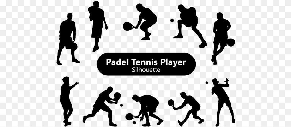 Padel Tennis Player Silhouette Padel, Text, City Png