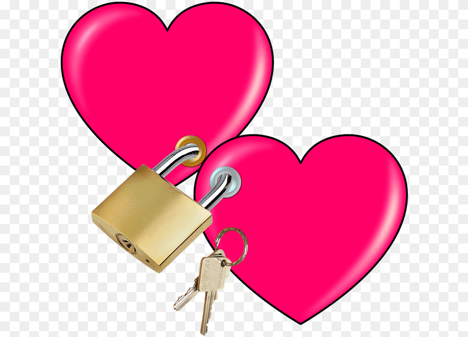 Padlock Clipart Heart 2 Hearts Amp Lock Png Image