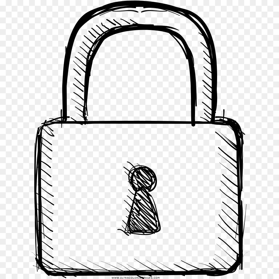 Padlock Coloring, Gray Png