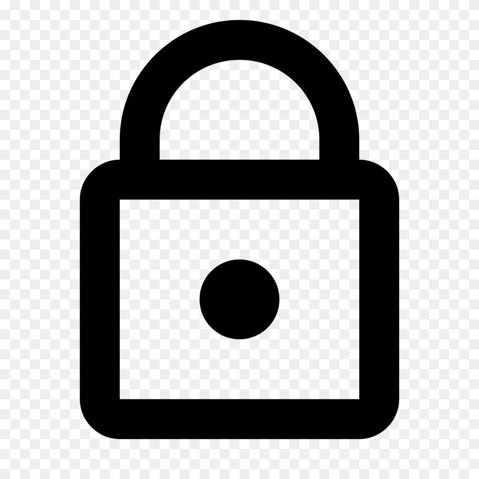 Padlock Outline Icon, Gray Free Png