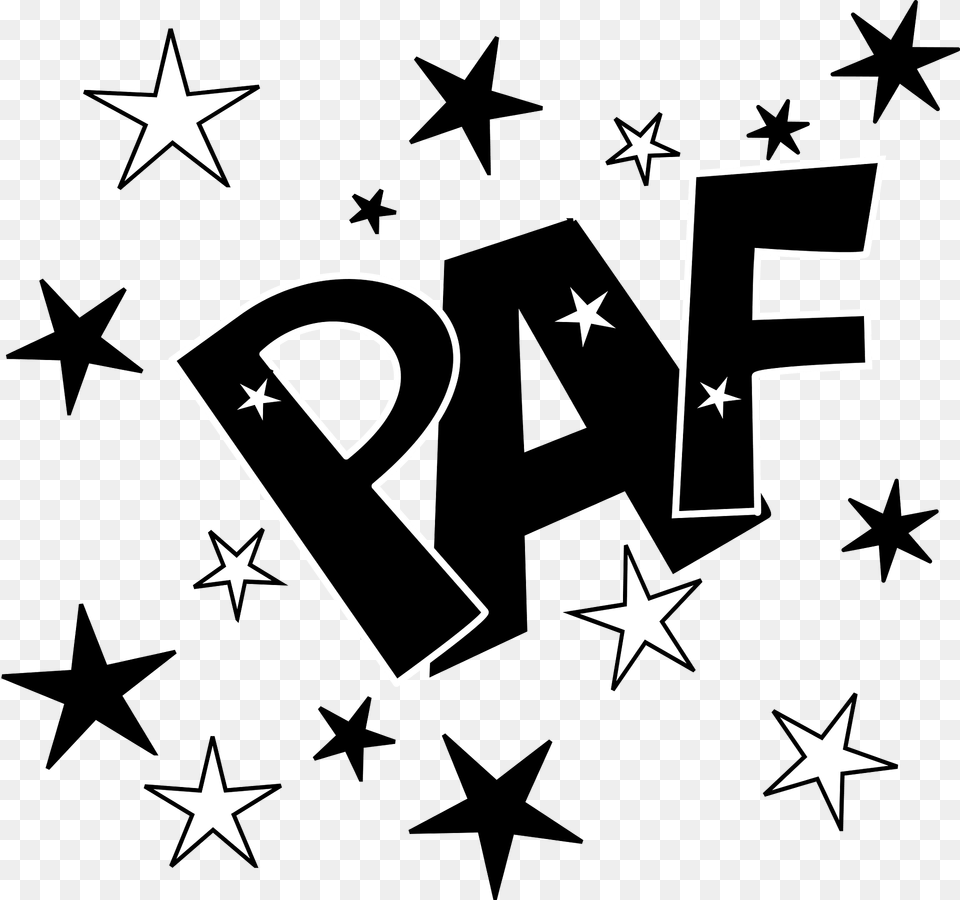 Paf In Black And White Clipart, Symbol, Star Symbol, Text, Number Free Transparent Png