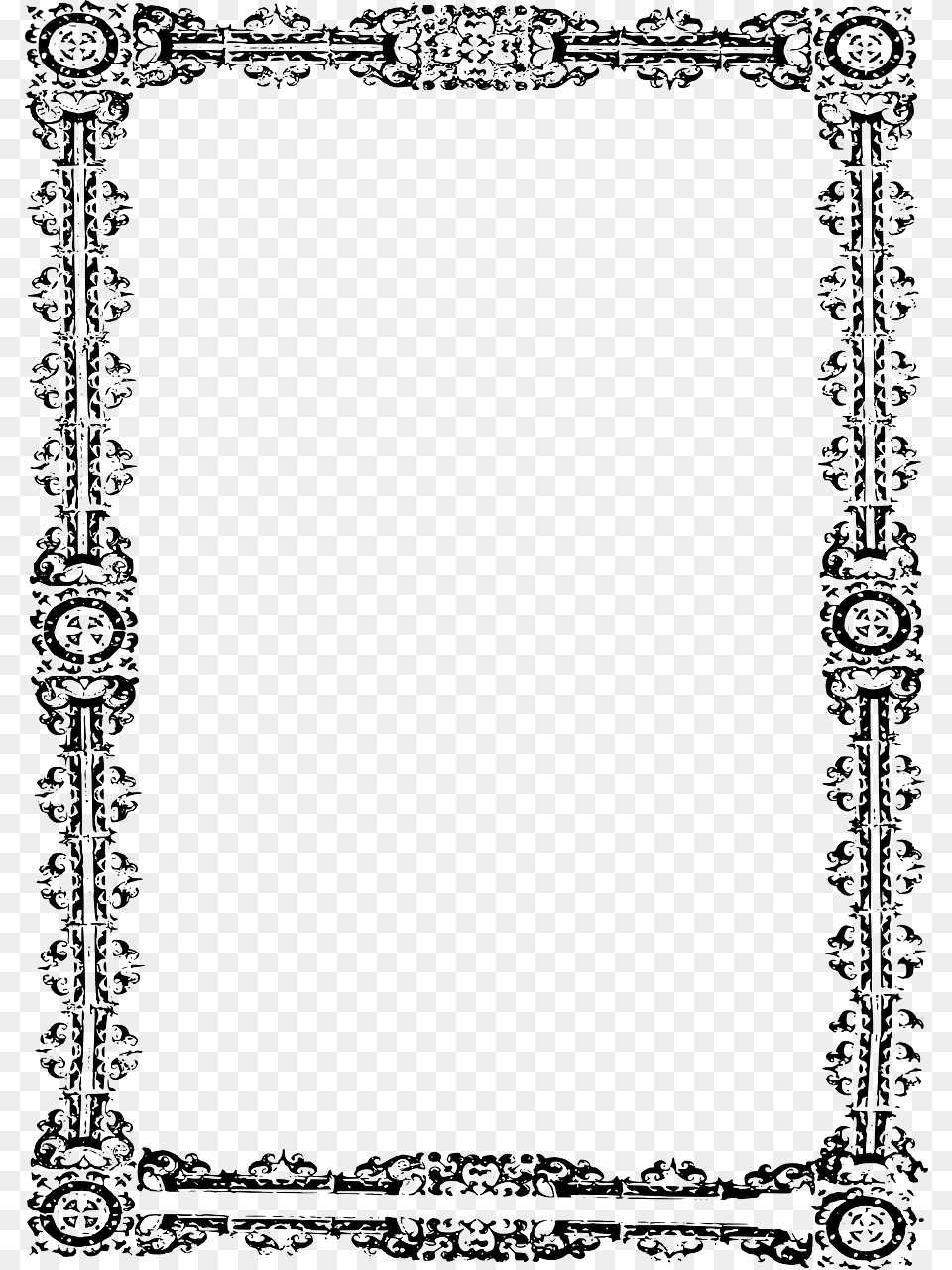Page Borders Flowers Black And White, Home Decor, Gate, Art, Floral Design Png