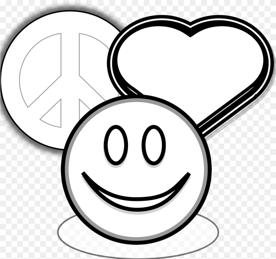 Pages Of Peace Signs And Hearts Clip Art Love 1tz4zg Smiley, Stencil Free Png