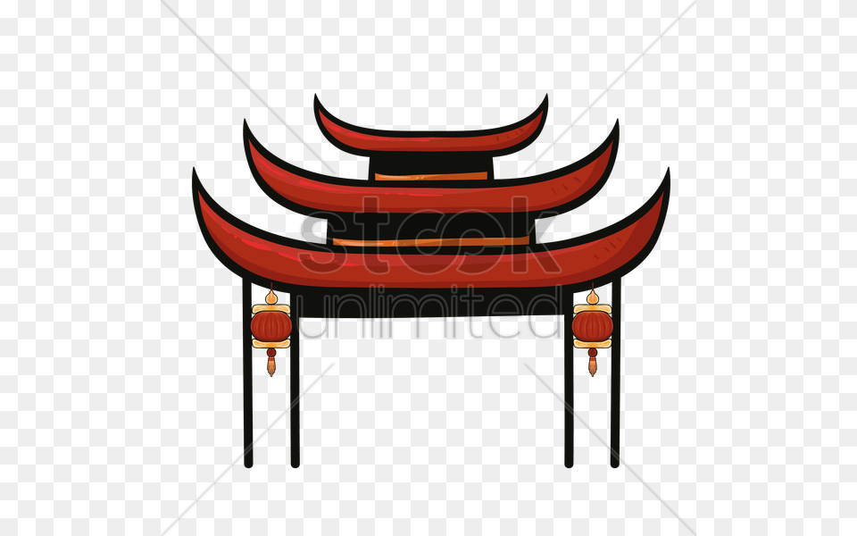 Pagoda Clipart Entrance Gate Chinese Temple Cartoon, Torii Free Png Download