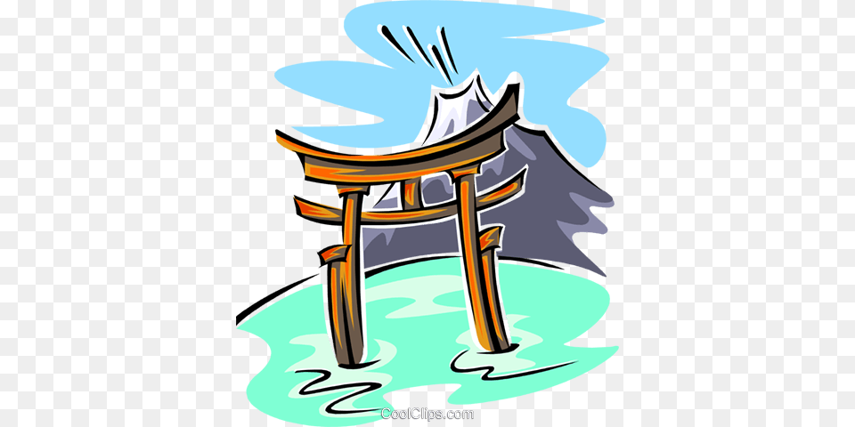 Pagoda Gateway Royalty Vector Clip Art Illustration, Gate, Torii, Furniture, Animal Free Png Download