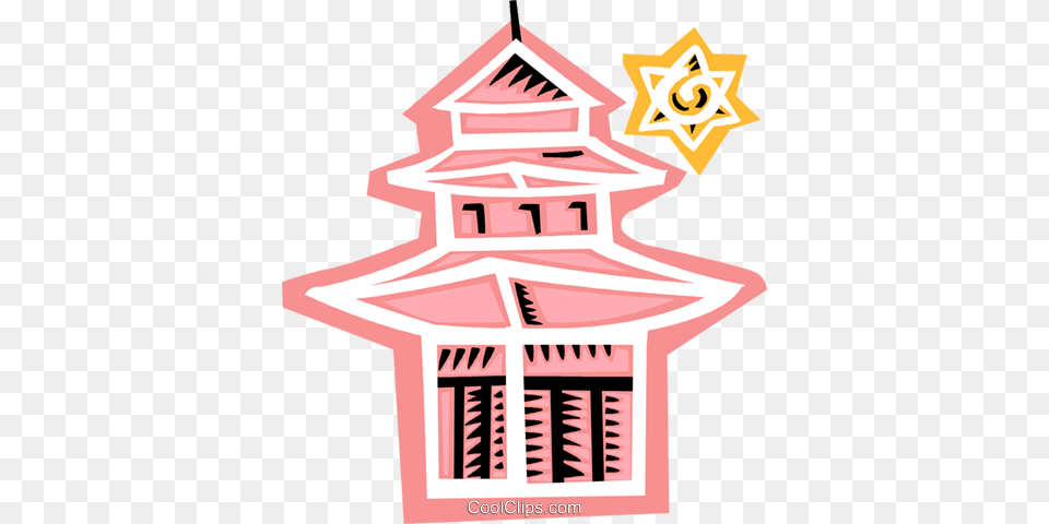 Pagoda Temple Royalty Vector Clip Art Illustration, Star Symbol, Symbol, Architecture, Bell Tower Png