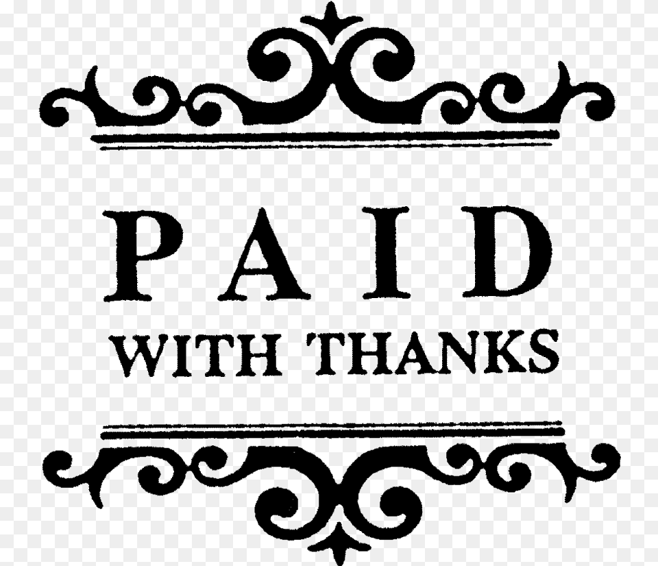 Paid With Thanks Rubber Stamptitle Paid With Thanks Spirulina, Gray Png Image