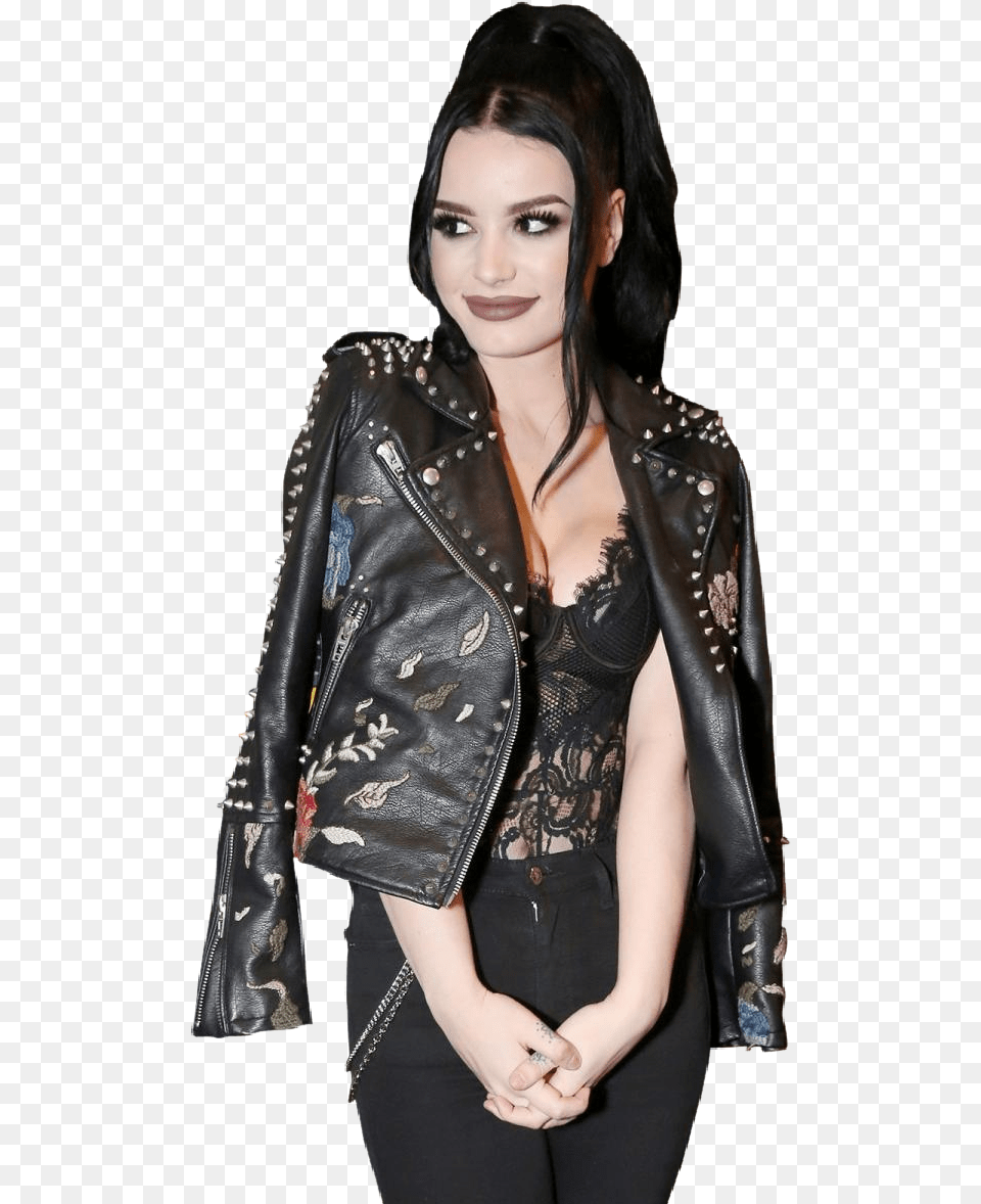 Paige Wwepaige Paigewwe Sarayajadebevis Glampire Wwe Paige Photoshoot, Adult, Person, Jacket, Woman Png