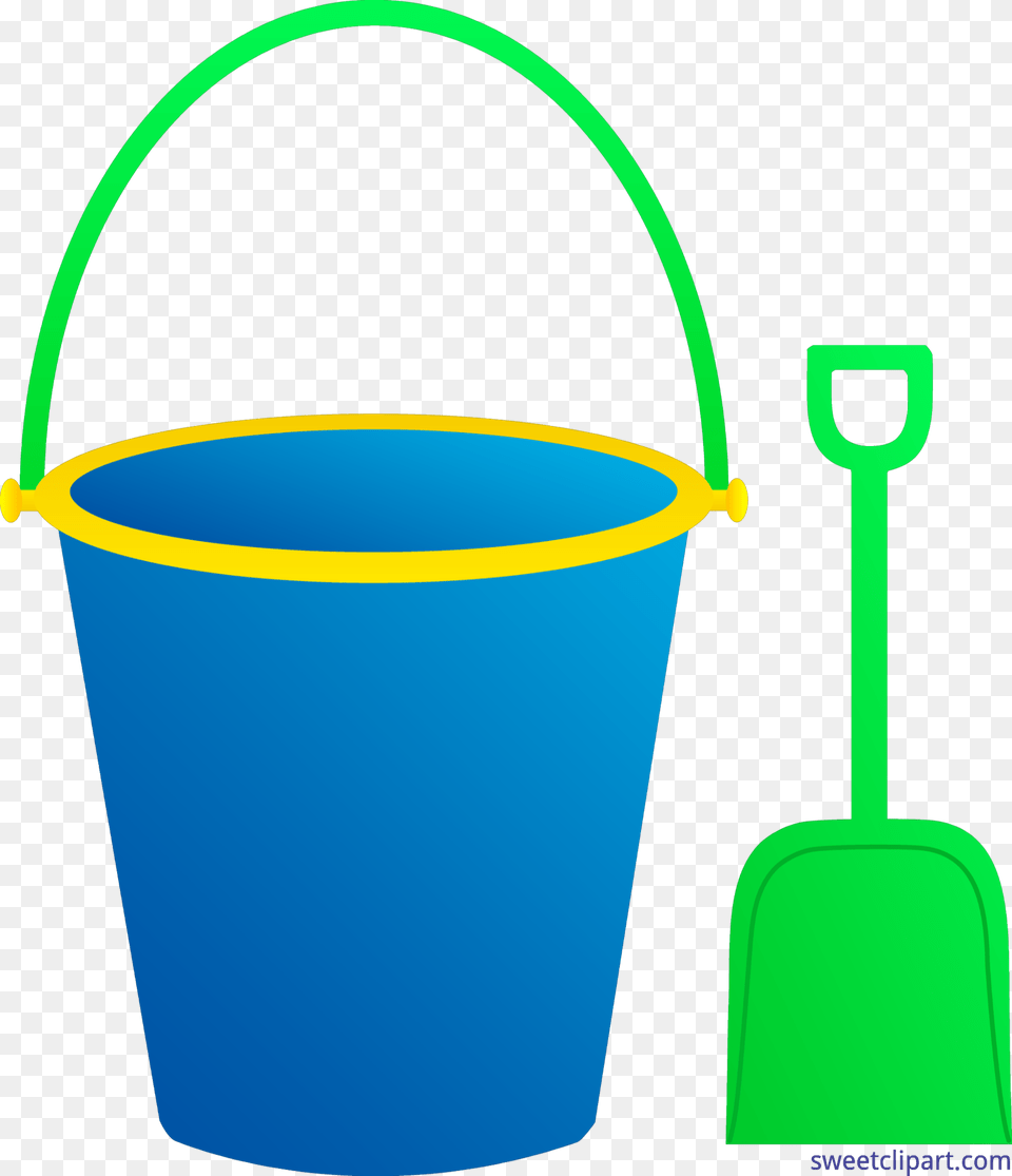 Pail Shovel Blue Green Clip Art, Bucket Png