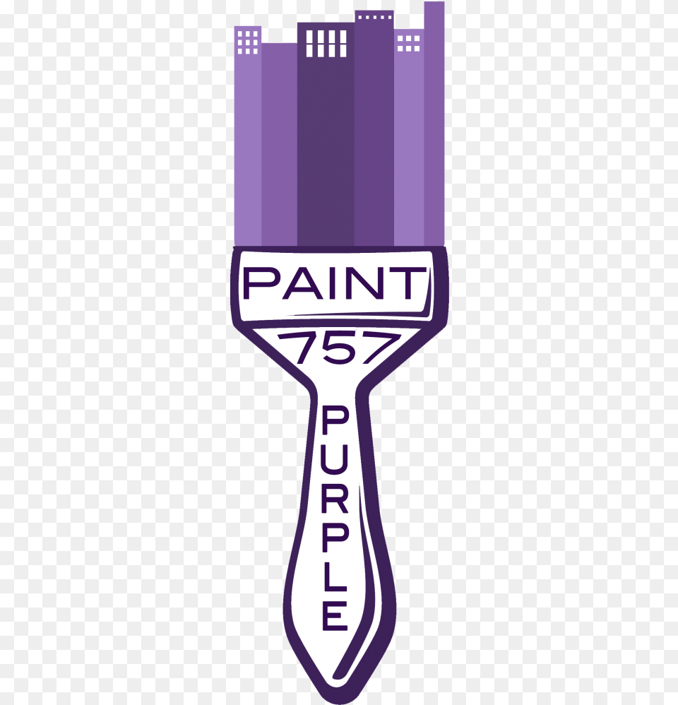 Paint 757 Purple Mural In Vibe Creative District, Brush, Device, Tool, Cutlery Png Image