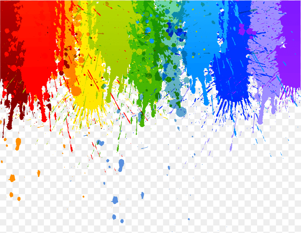 Paint Art Hd Rainbow Splatter Rainbow Paint Splatter, Modern Art, Graphics Free Transparent Png