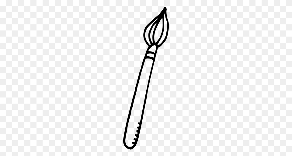 Paint Brush Doodle Icon, Gray Png Image