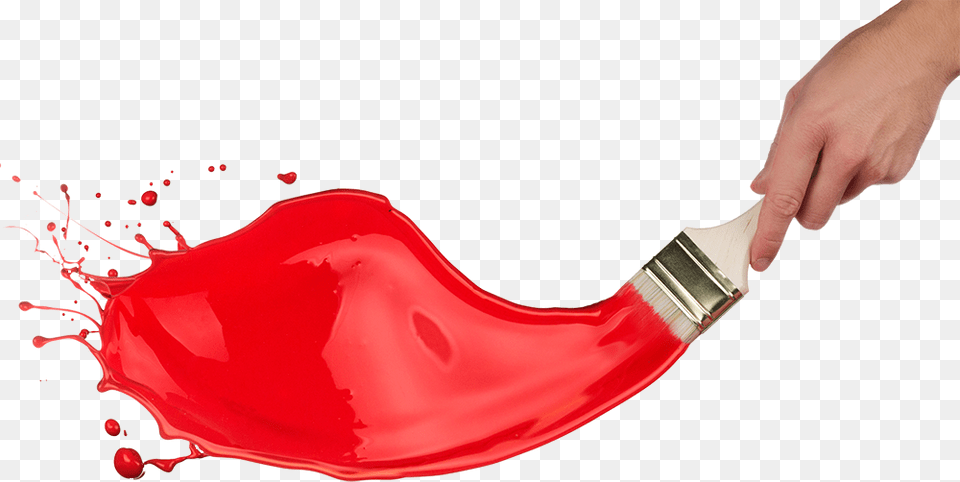 Paint Brush Red Paint, Device, Paint Container, Tool Png Image