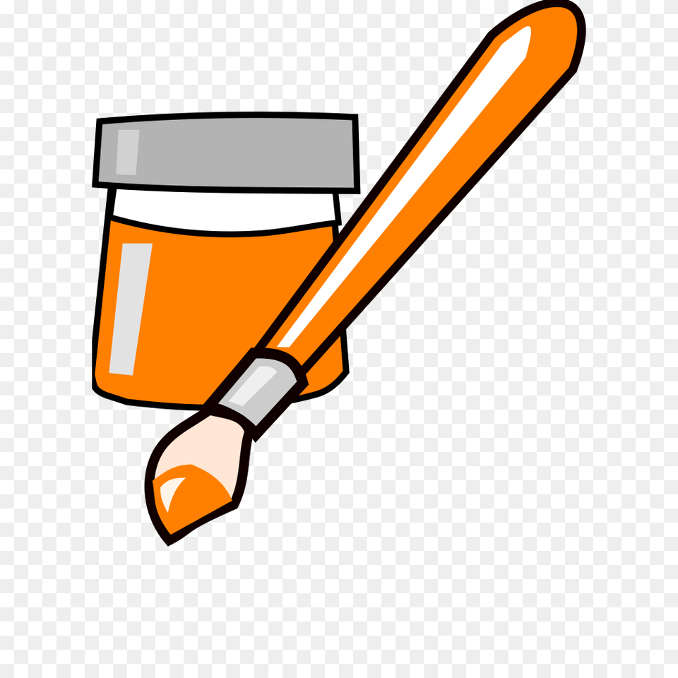Paint Brush Svg Clip Art For Web Download Clip Art Paint Brush Orange Paint Clipart, Device, Tool Png Image