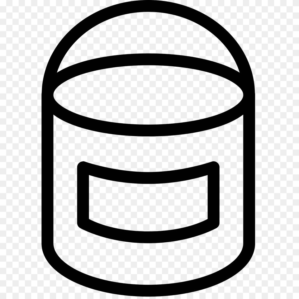 Paint Bucket With Label Icon, Gray Free Transparent Png