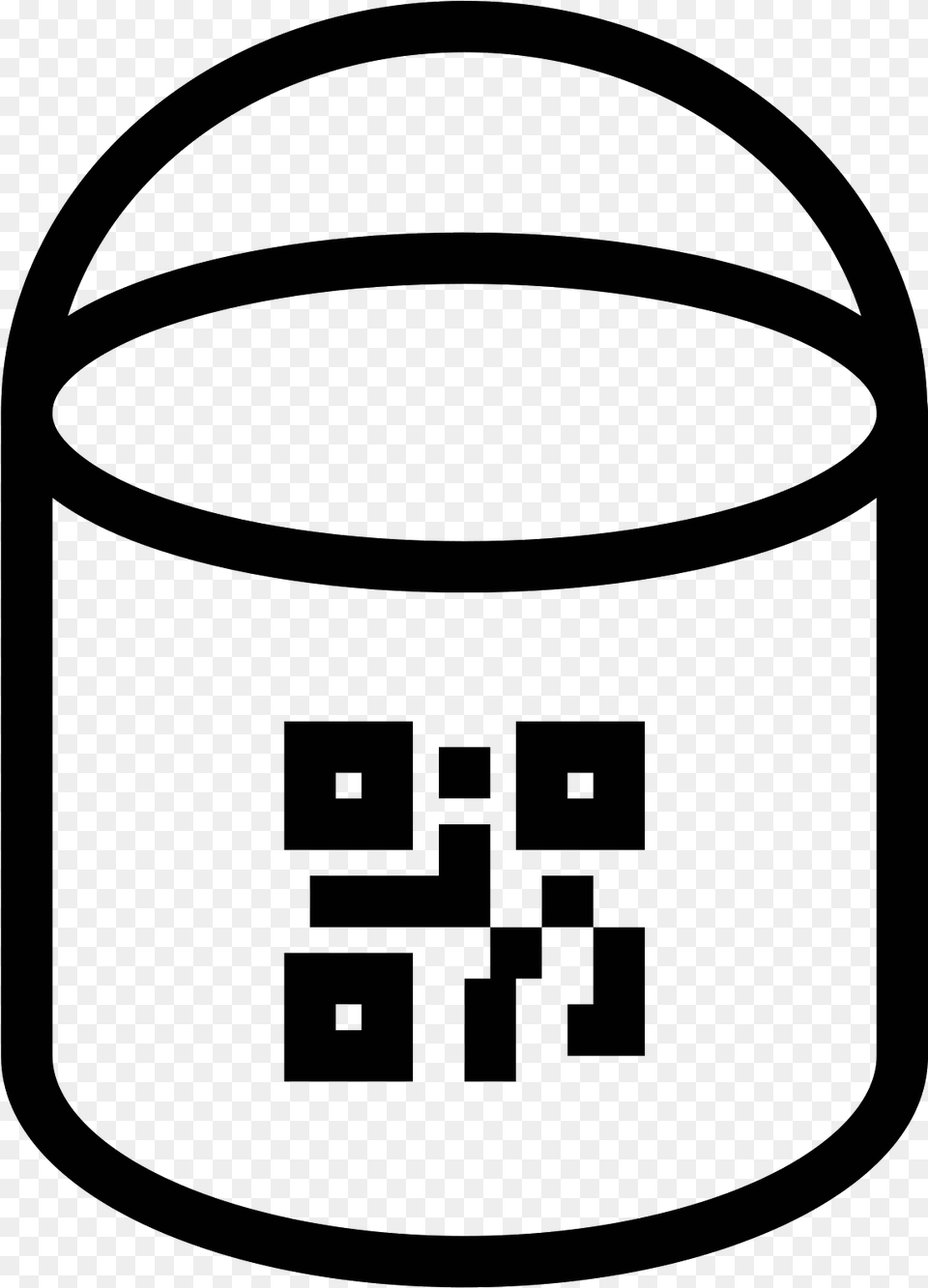 Paint Bucket With Qr Icon Bucket Icon Clipart Black And White, Gray Free Png