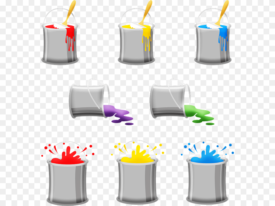 Paint Cans Paint House Paint Spilled Paint Colorful Lata De Tinta, Bucket, Dynamite, Weapon Png