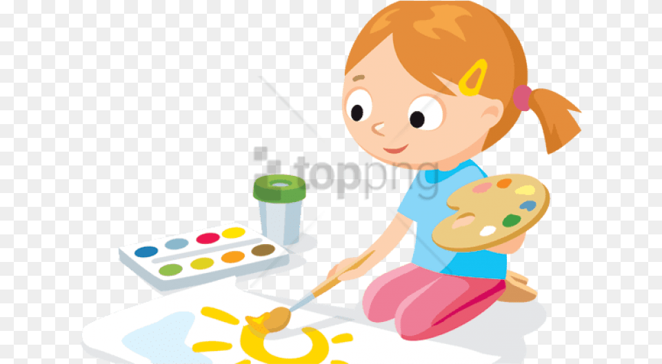 Paint Clipart Kid Painting Clipart, Cutlery, Paint Container, Baby, Person Free Png Download