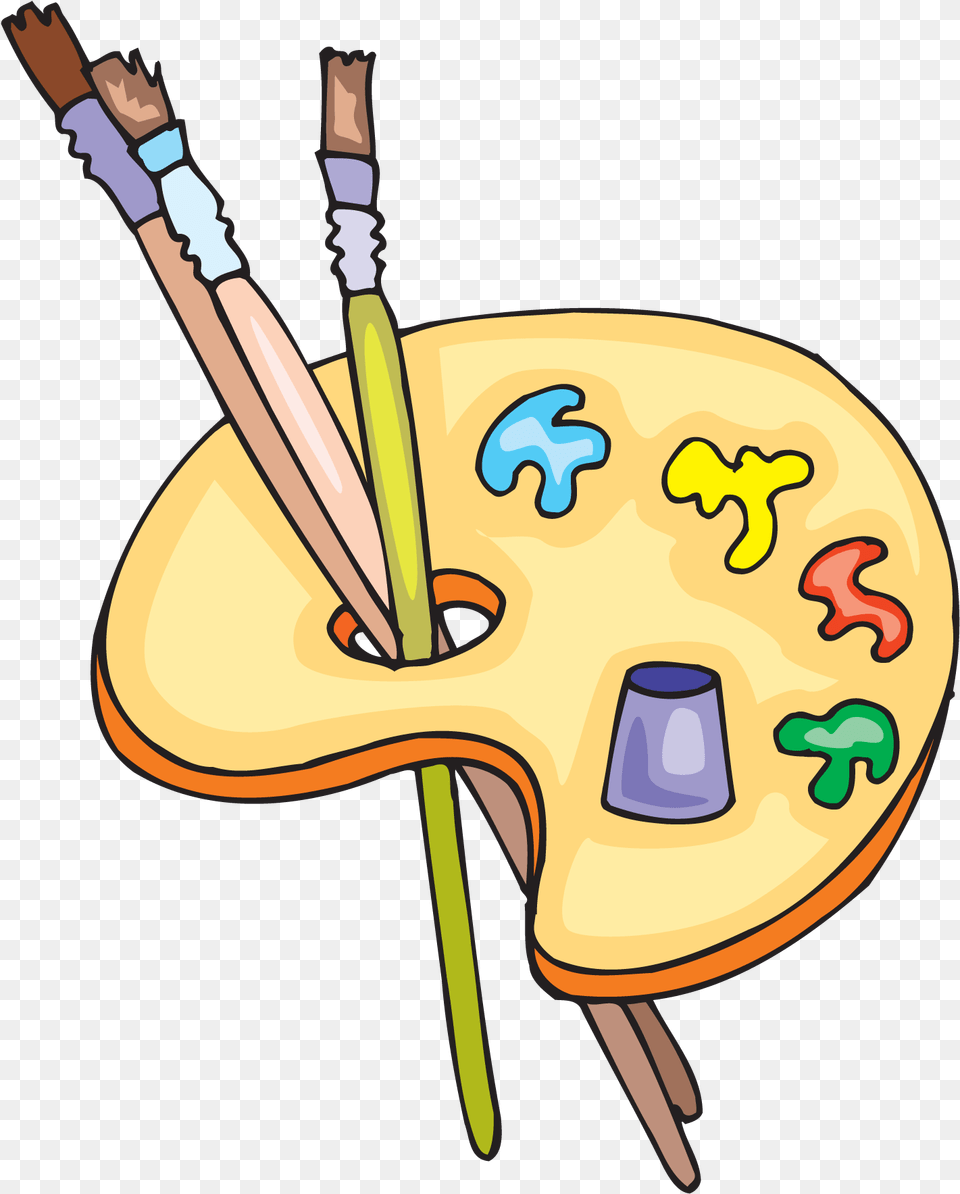 Paint Easel Clip Art Arts And Crafts Clipart, Paint Container, Palette, Brush, Device Free Png