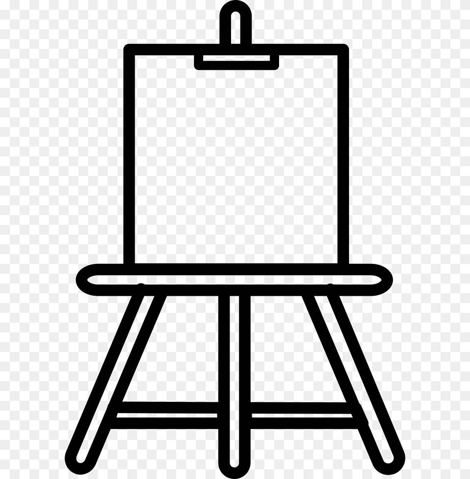 Paint Easel Outline Artistic Tool Icon Free Download, White Board, Canvas Png Image