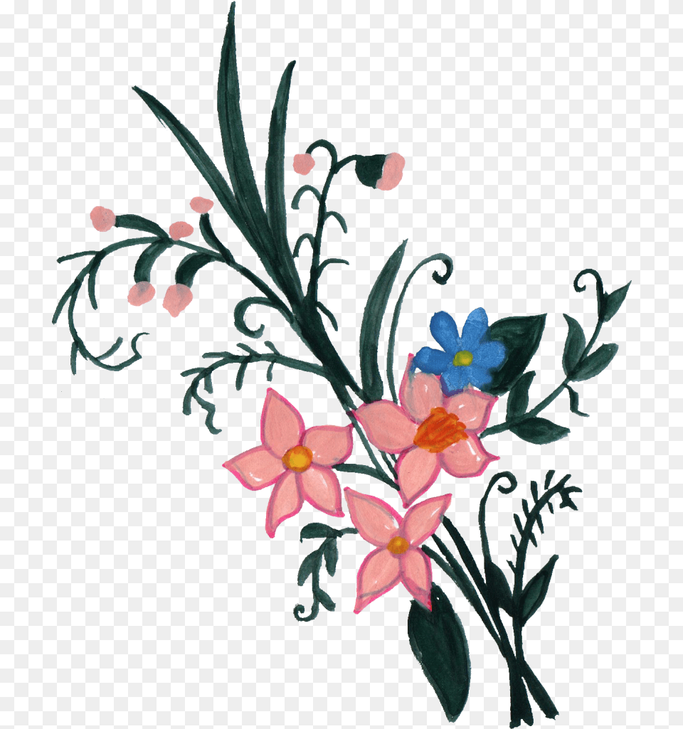 Paint Flower Ornament Transparent Vol 3 Onlygfxcom Art, Floral Design, Graphics, Pattern, Plant Free Png Download