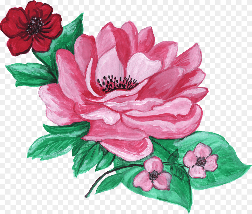 Paint Flower Ornament Vol Ornament, Dahlia, Plant, Anemone, Petal Free Png Download