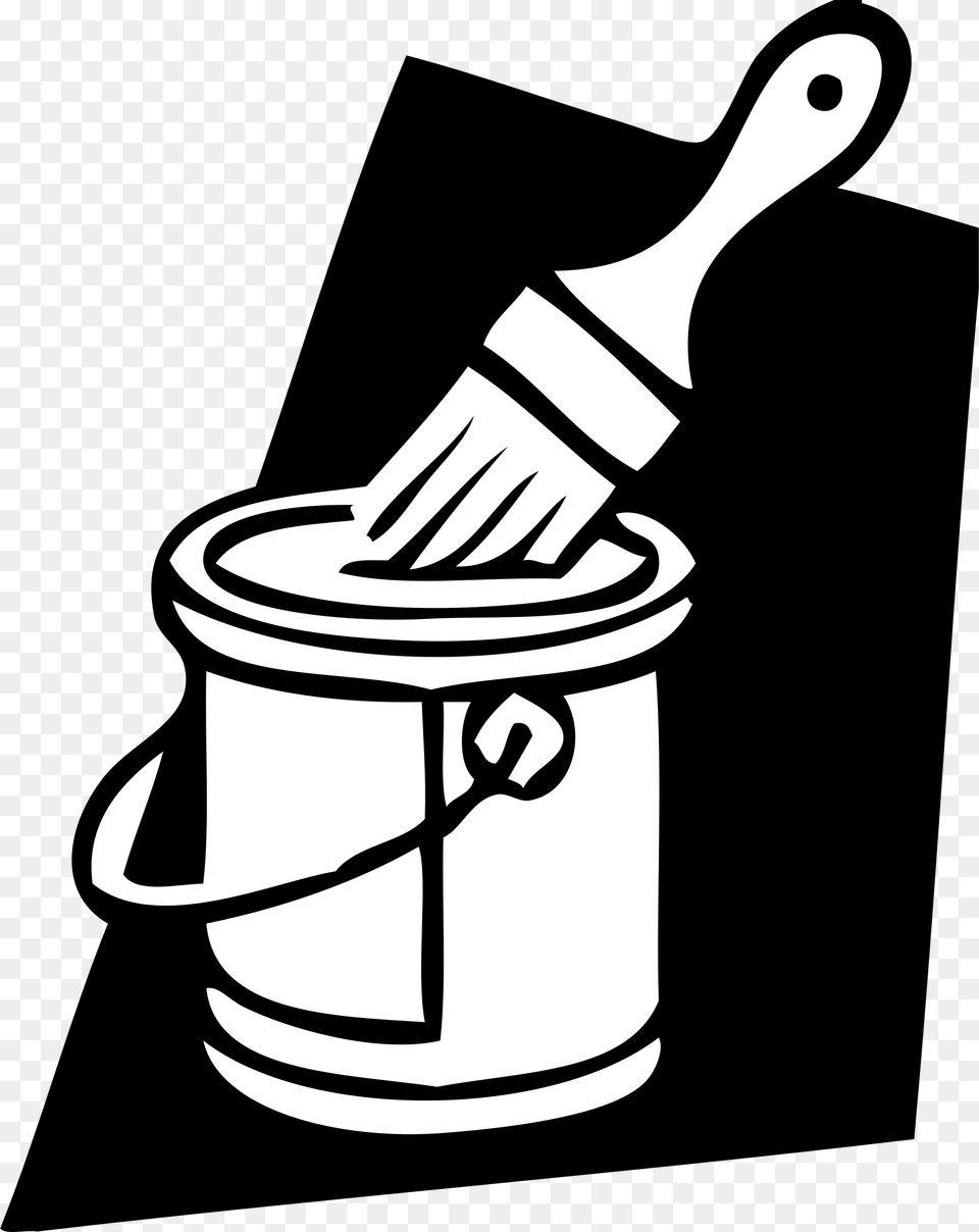 Paint Image Black And White, Brush, Device, Tool, Bucket Free Transparent Png