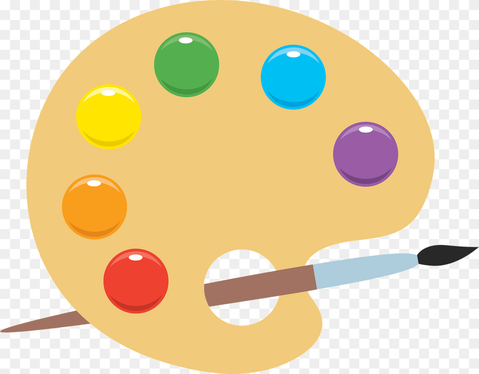 Paint Palette Clipart, Paint Container, Disk, Brush, Device Free Png Download