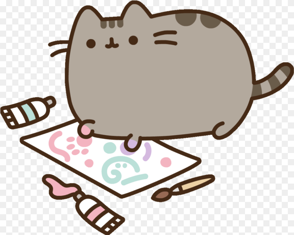 Paint Pusheen Pintura Pincel Pusheen Love Gif, Bag, Accessories, Handbag Free Png