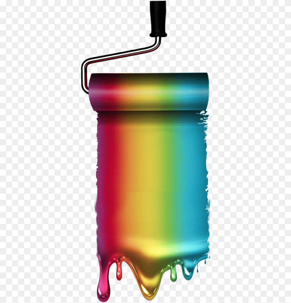 Paint Roller Metallic Art Artist Rainbow Illustration, Paint Container Free Transparent Png