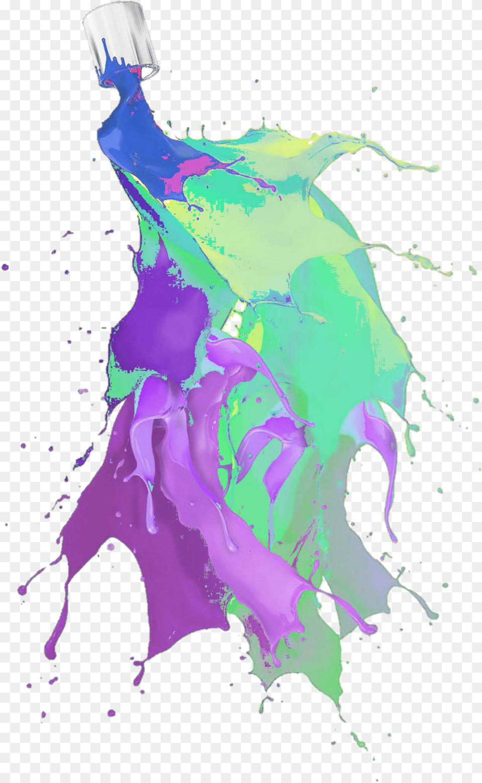 Paint Splash Color Rainbow Mix Decorate Background Graphic Design, Purple, Adult, Female, Person Free Png