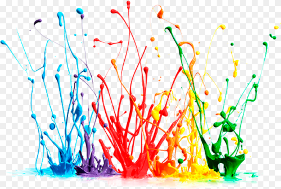 Paint Splash Colors Colours Colorful Rainbow Paint Splatter, Art, Modern Art, Plant, Droplet Png Image