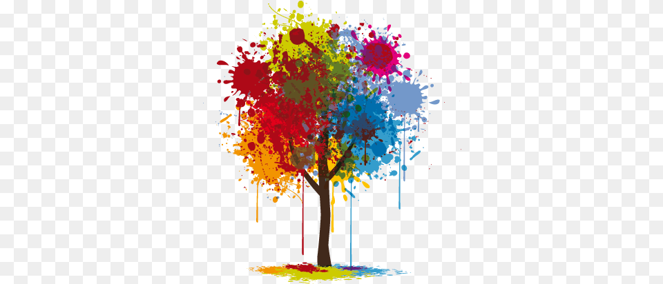 Paint Splash Tree Wall Sticker Art Graphic Design, Graphics, Modern Art, Painting, Plant Free Transparent Png