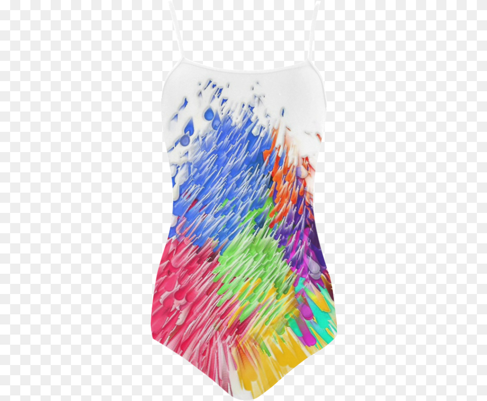 Paint Splashes By Artdream Strap Swimsuit Active Tank, Clothing, Dye, Swimwear, Tank Top Free Png