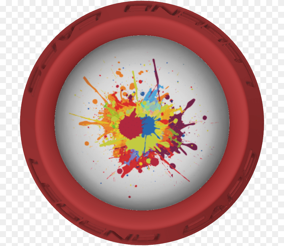 Paint Splatter Lacrosse Stick Red End Cap Circle, Plate, Alloy Wheel, Vehicle, Transportation Free Png Download