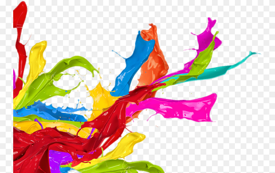 Paint Splatter Left Corner Footer Colourful Paint Splash, Art, Graphics, Modern Art Free Png Download