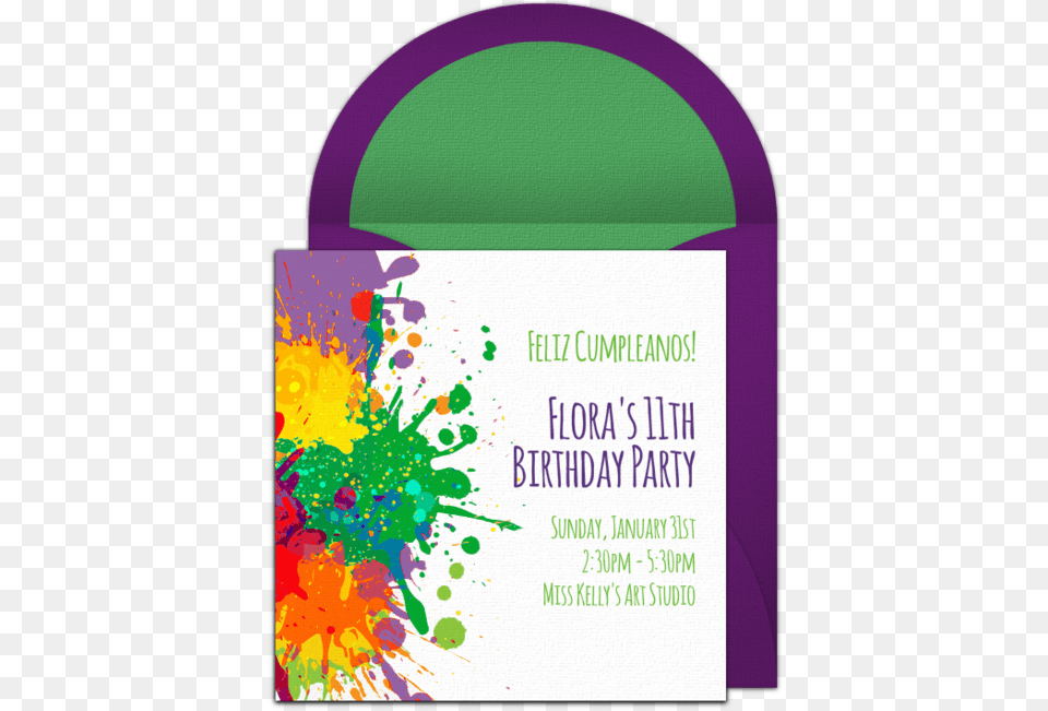 Paint Splatter Party Invite, Advertisement, Poster, Paper, Text Free Png