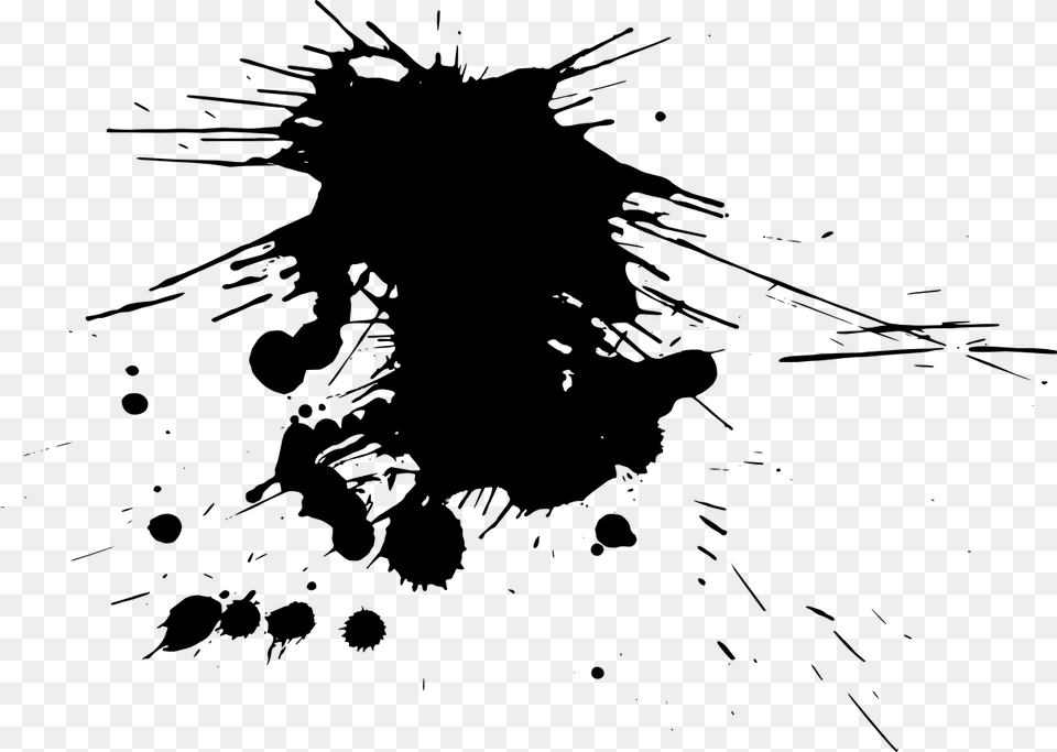 Paint Splatter Transparent Ink Splatters, Silhouette, Stain, Stencil, Person Free Png Download