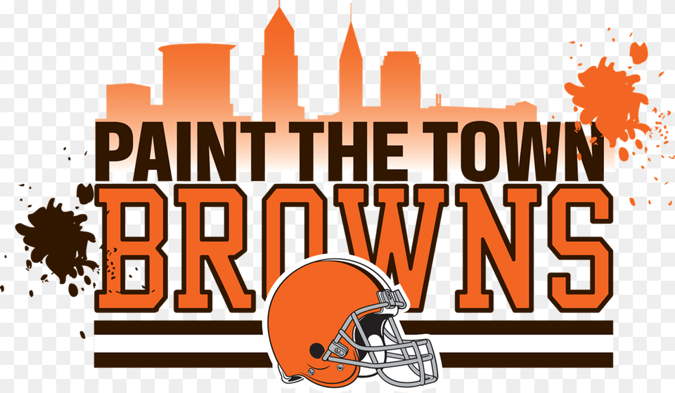Paint The Town Browns Logo The Dawgs Dish, Helmet, American Football, Football, Person Png