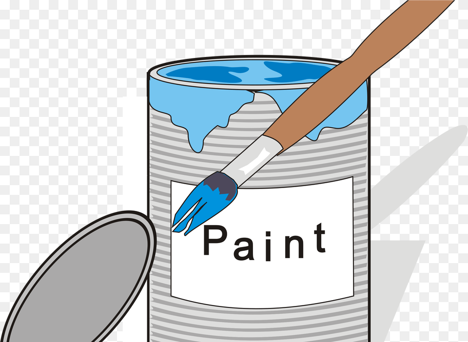 Paint Tin Can And Brush 1 Clip Arts Blue Paint Tin Clipart, Device, Tool, Paint Container, Cutlery Free Png
