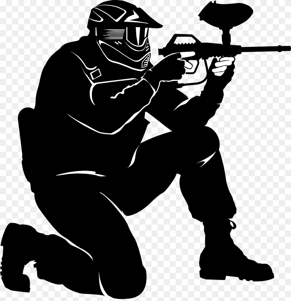 Paintball Guns Shooting Sport Game Birthday Paintball Clipart, Stencil, Person, People Free Png Download