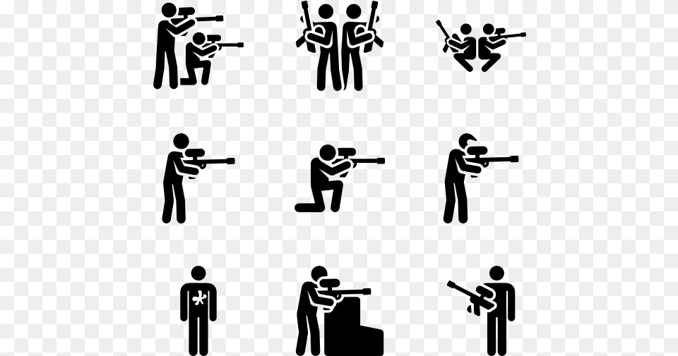 Paintball Pictograms, Gray Png Image