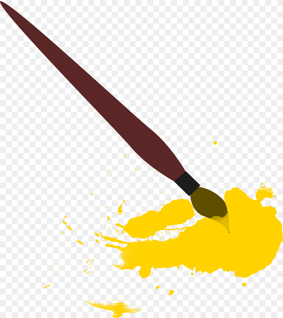 Paintbrush With A Yellow Clipart, Brush, Device, Tool, Blade Free Png