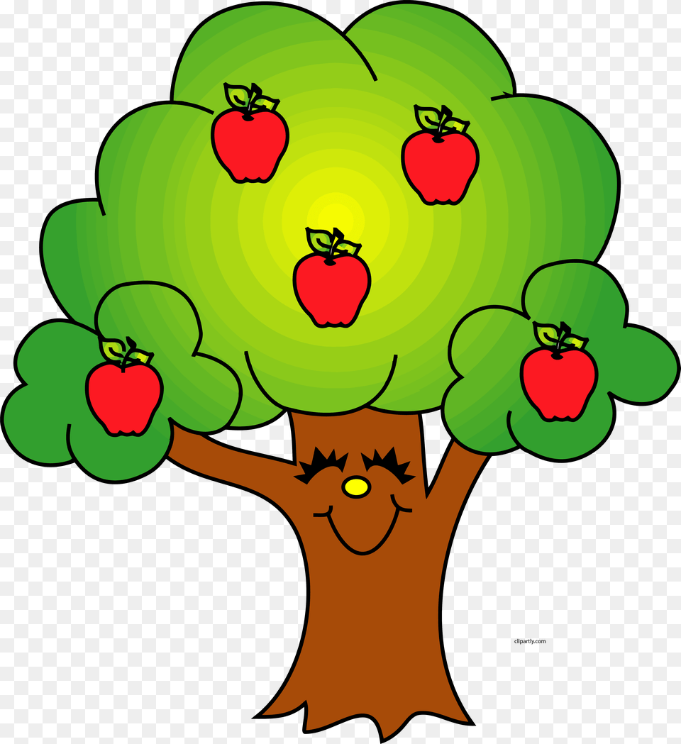 Painted Apple Tree Clipart Clipartlook Cute Apple Tree Clip Art, Food, Fruit, Plant, Produce Png Image