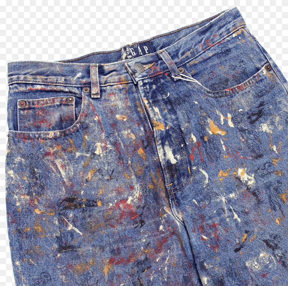 Painted Blue Jeans Pocket, Clothing, Pants, Shorts, Skirt Free Png Download