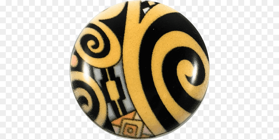Painted Enamel Black Gold Swirl 20mm 34 Circle, Accessories, Badge, Logo, Symbol Png Image