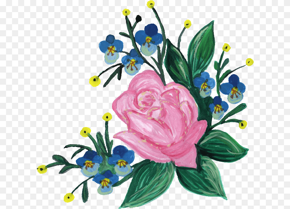 Painted Flower Transparent Painted Flowers Transparent, Pattern, Art, Floral Design, Graphics Free Png Download