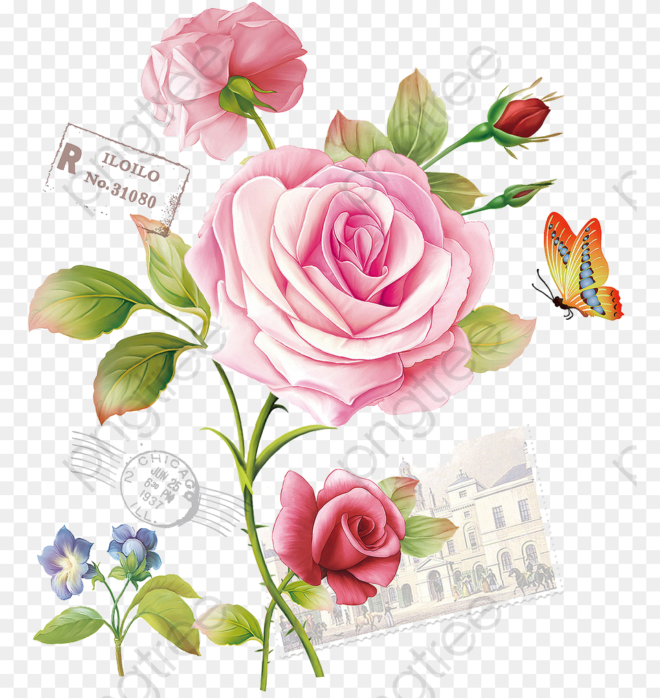 Painted Flowers Rosas, Flower, Plant, Rose, Art Free Transparent Png