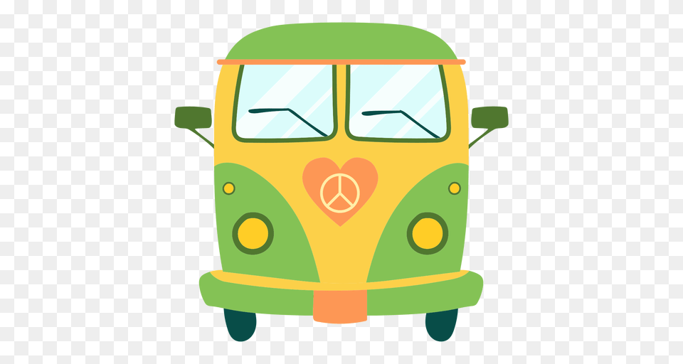 Painted Hippie Bus Element, Caravan, Transportation, Van, Vehicle Free Png Download
