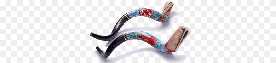 Painted Kudu Shofar Red Pomegranates Bag, Smoke Pipe Free Png